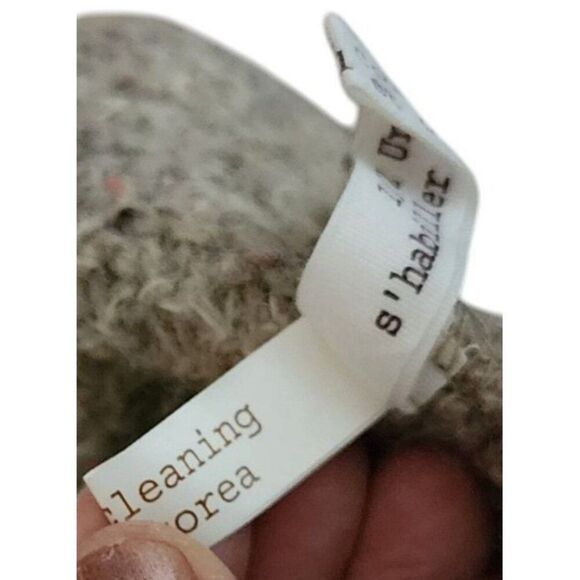 Dessin Short Sleeve Cropped Cardigan Womens L Beige Ivory Ruffle - Picture 7 of 7